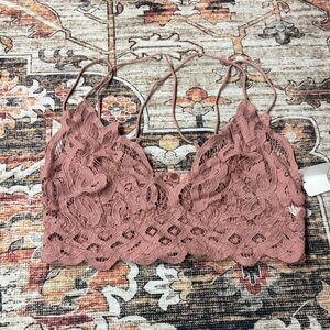 NEW Free People One Adella Lace Bralette in Dusty Pink sz M